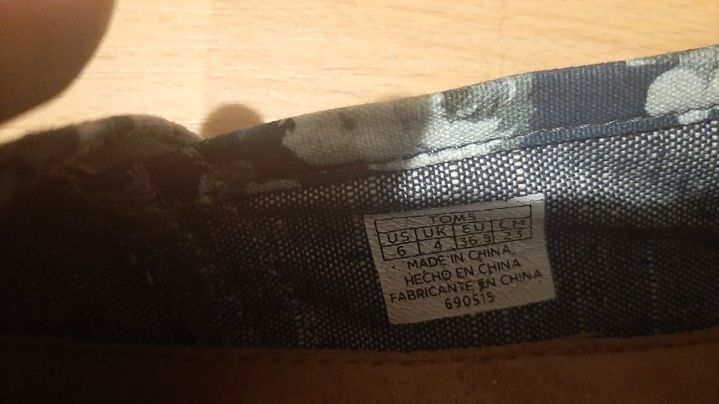 Мокасины Toms. р. 36.5. 23 см