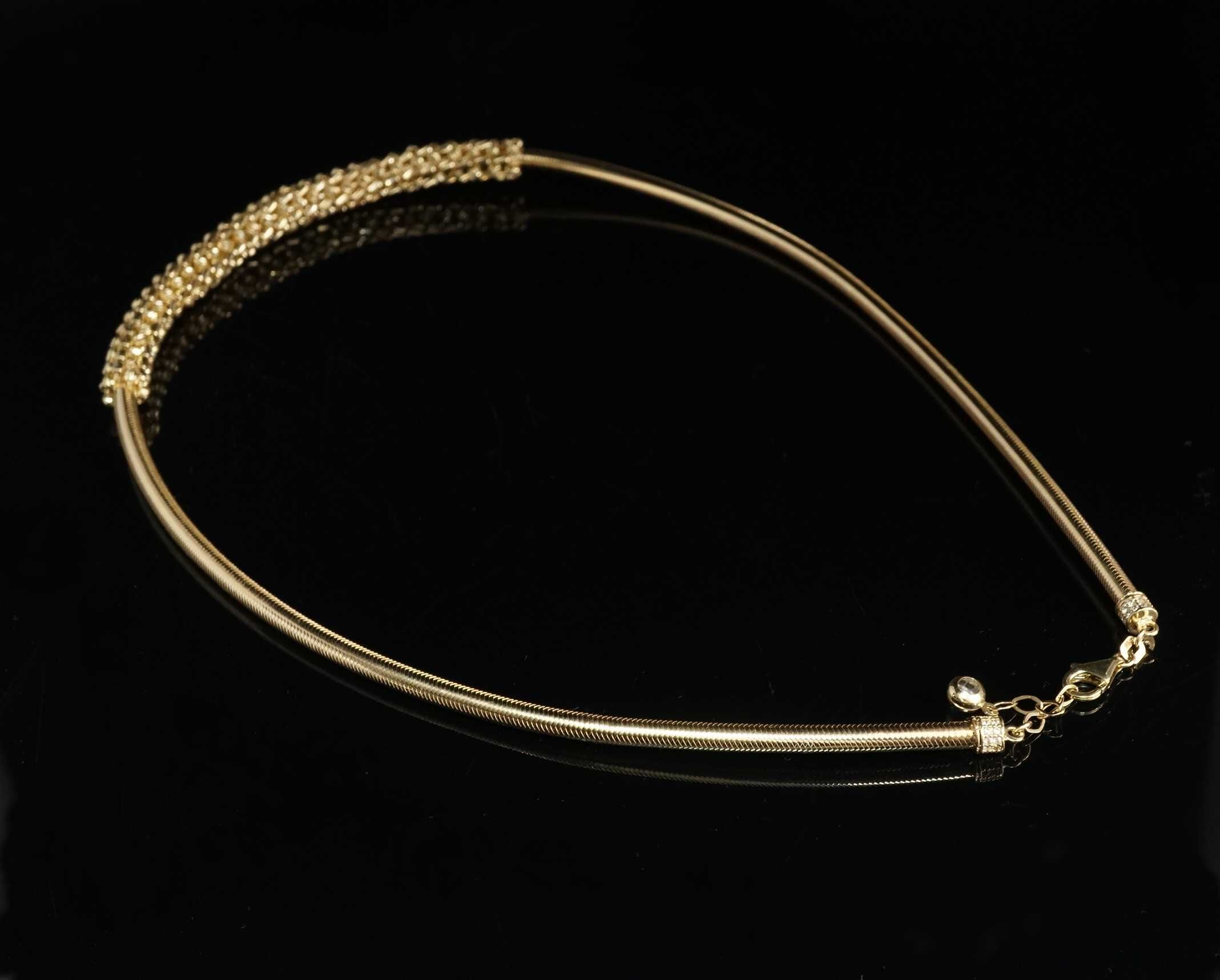 Złoto 585 - złoty łańcuszek, kolia rozciągliwa 52 cm