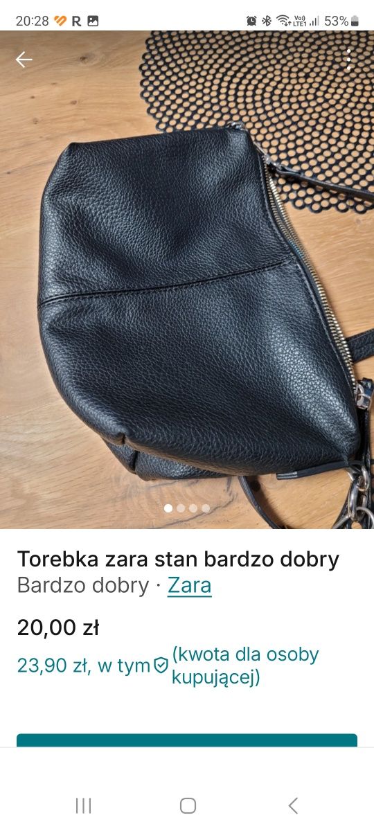 Torebka zara stan bardzo dobry