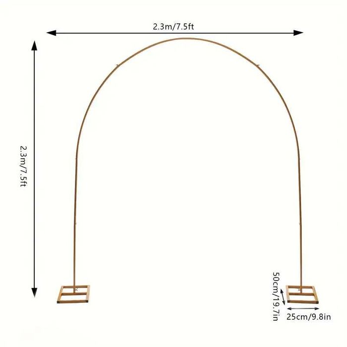 Złoty stopjak stelaż łuk dekoracyjny 230cm