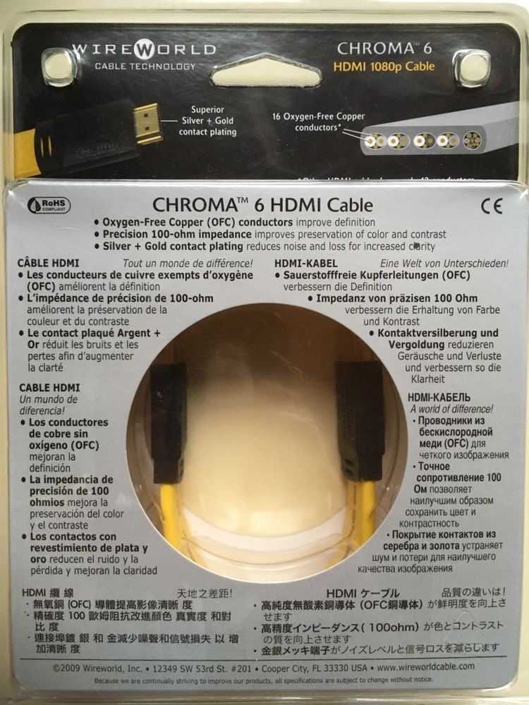 Кабель hdmi-hdmi WireWorld Chroma 6