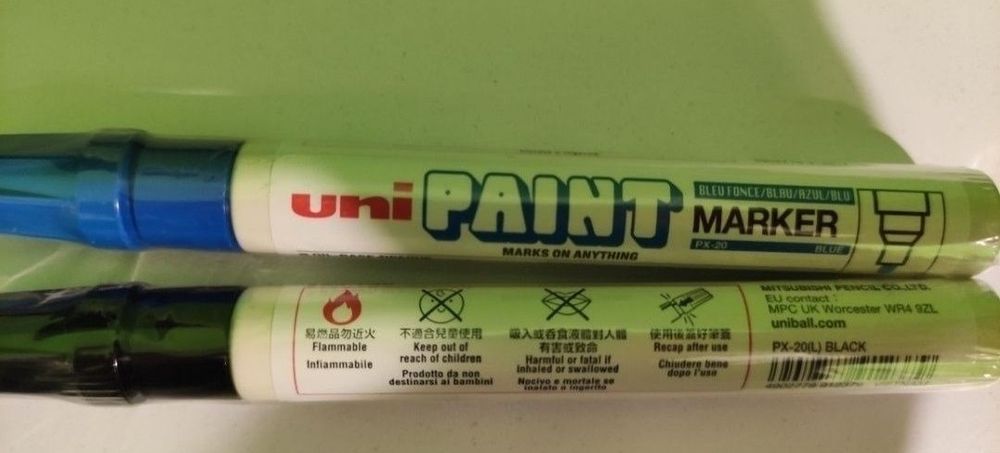 Nowe marker uni paint wodoodporny pernamentny Czarny niebieski