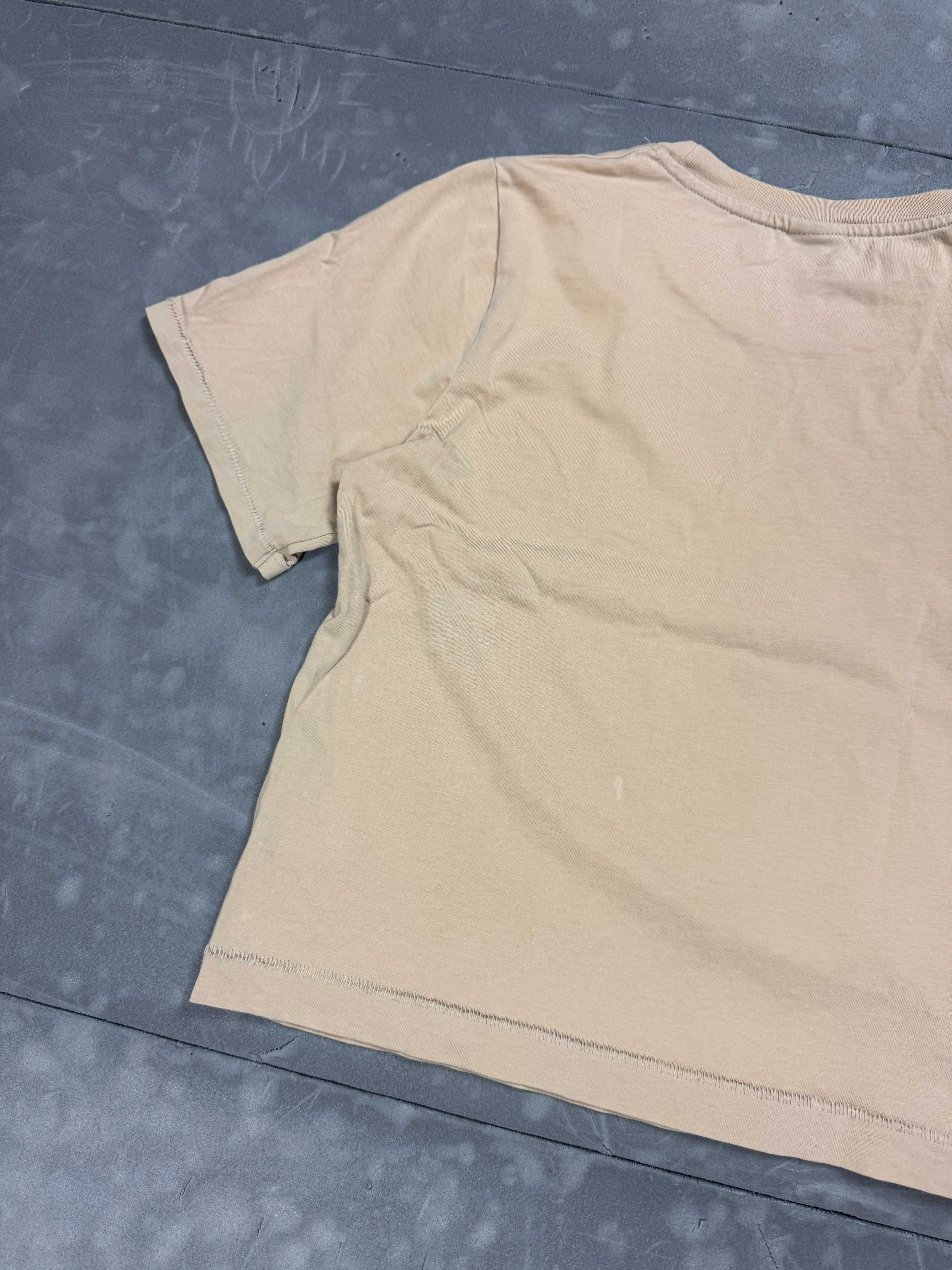 Beżowa boxy koszulka T-shirt (S) oversize streetwear retro 90s 80s y2k