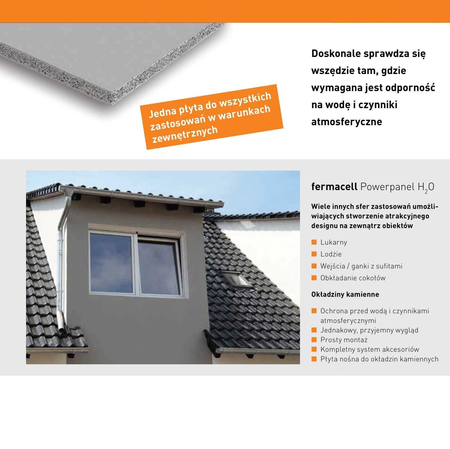 Płyta cementowo włóknowa FERMACELL POWERPANEL H2O płyty wodoodporne