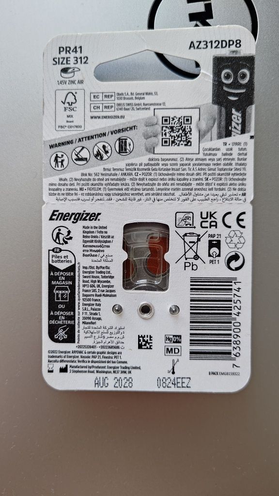 Energizer baterie rozmiar 312