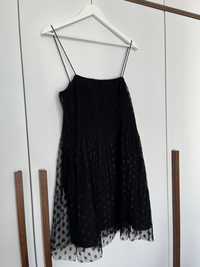 Czarna sukienka mini tiulowa
