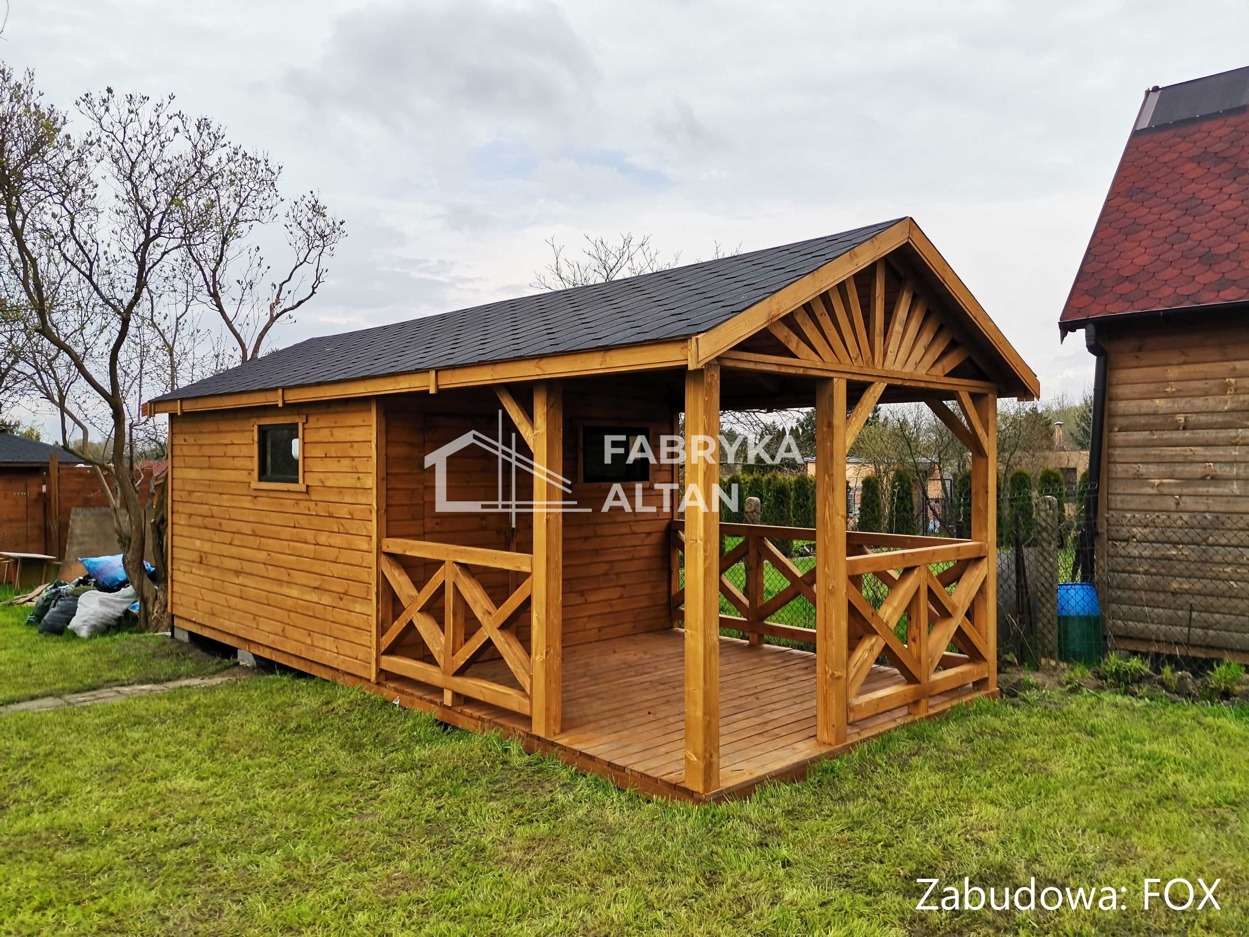 Domek drewniany, ogrodowy, letniskowy, domki 7x3 FOX