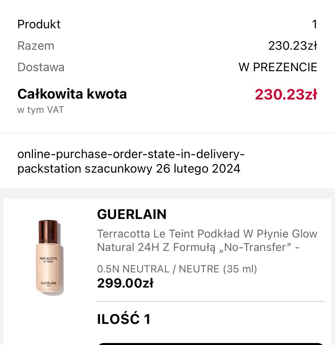 Oryginalny puder Guerlain podkład Terracota Le Teint 0.5 Neutral