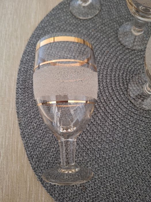 Kieliszki z PRL pozłacane 5 szt