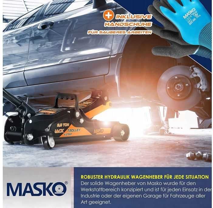 Podnośnik Samochodowy Płaski Żaba Lewarek 2,5t + Walizka