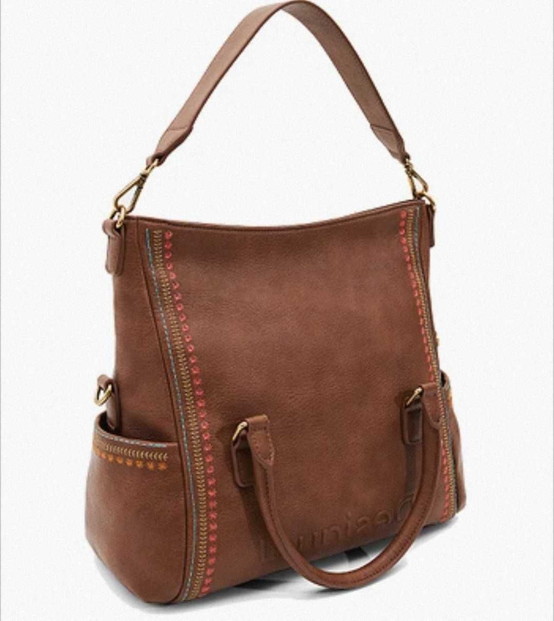 Torba torebka Desigual camel haft design Boho nowa
