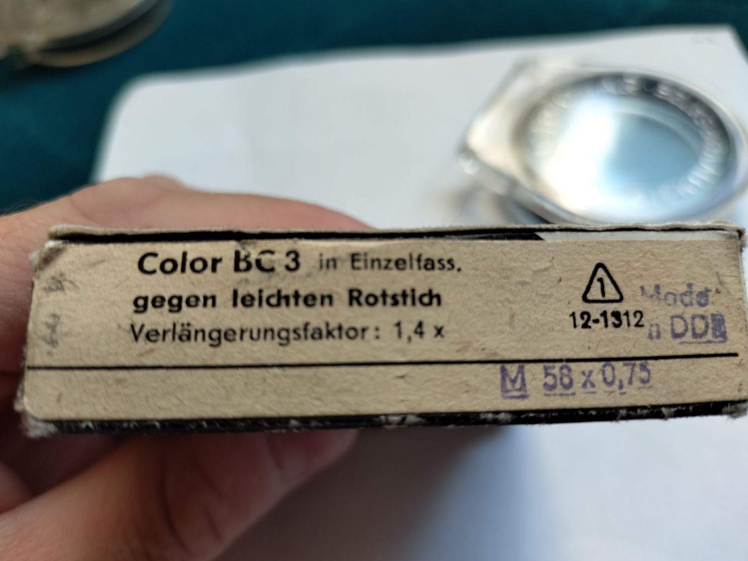 Filtr foto Panchromar jasny niebieski BC3 1,4x M58x75 made in DDR