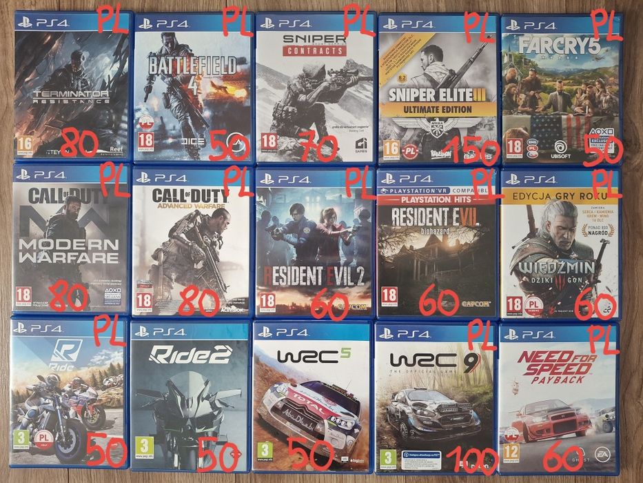 Gry PS4 PS5 wyścigi, strzelanki, akcja