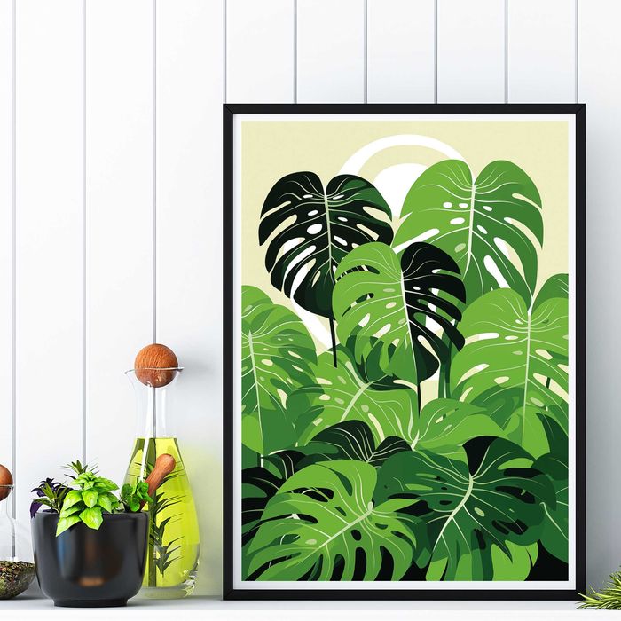 monstera plakat do pokoju, obraz monstera, plakat, kwiat monstera