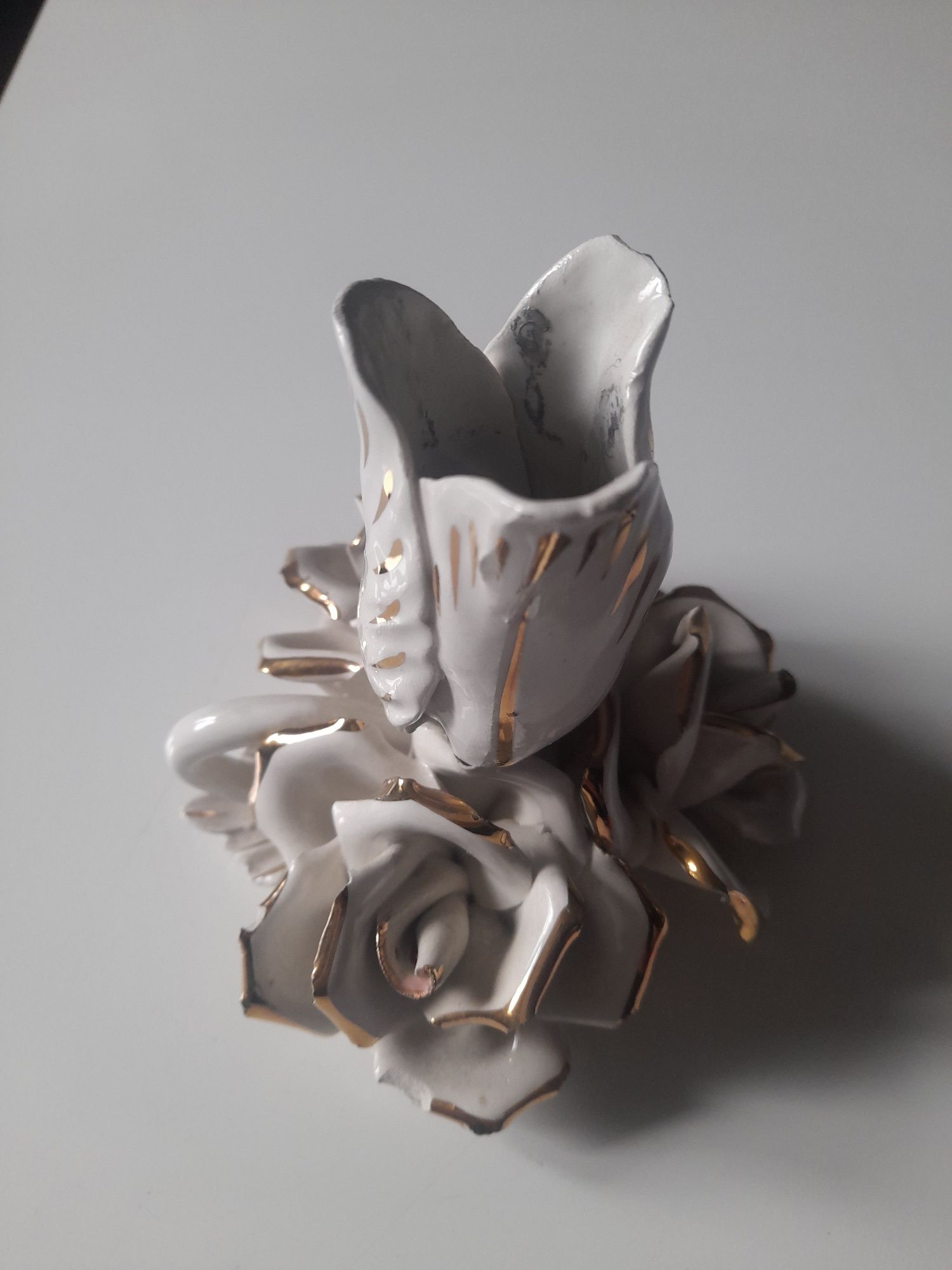porcelanowy kaganek świecznik ręcznie robiony