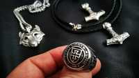 Sygnet pierścień templariuszy na tarczy maltański Rock Metal Gotyk