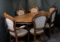 Drewniany stół + 6 krzeseł
