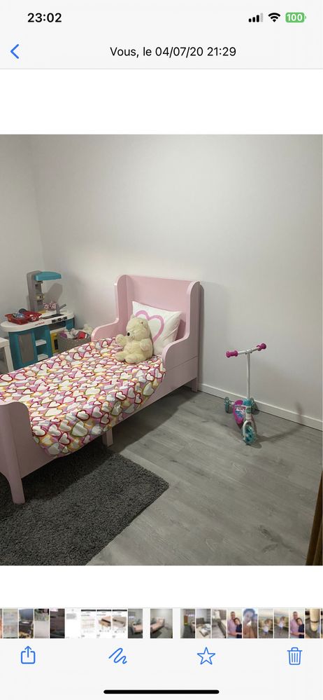 Cama extensíve de criança , rosa com colchão