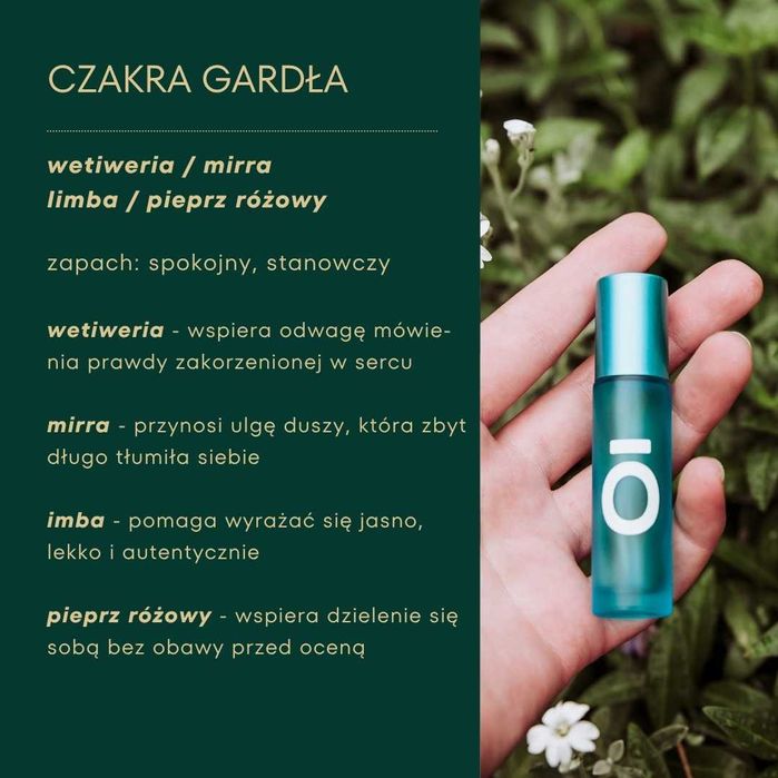 PERFUMY BOTANICZNE dla czakry gardła: wetiweria_mirra_limba_pieprz
