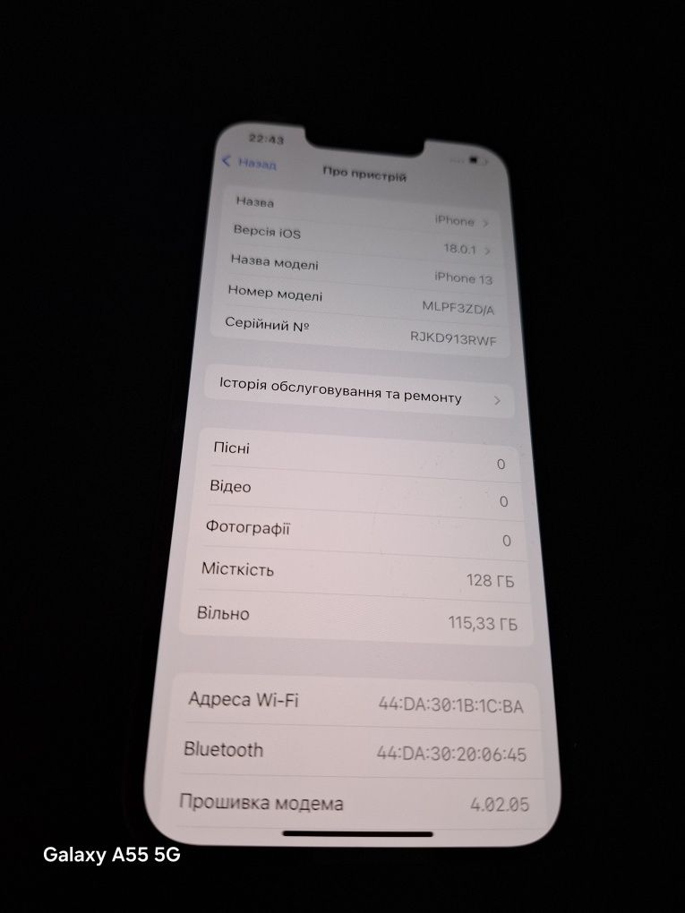 Iphone 13 128 gb. Midnight