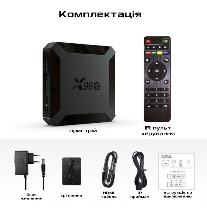 X96Q 2gb 16gb Android 10 Alwinner H313 Андроид Смарт ТВ Приставка 2024