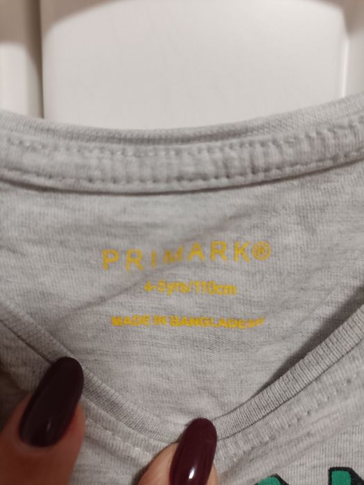 Szara koszulka T-shirt Primark r. 110 (4-5 lat) "Shine Sparkle Smile"
