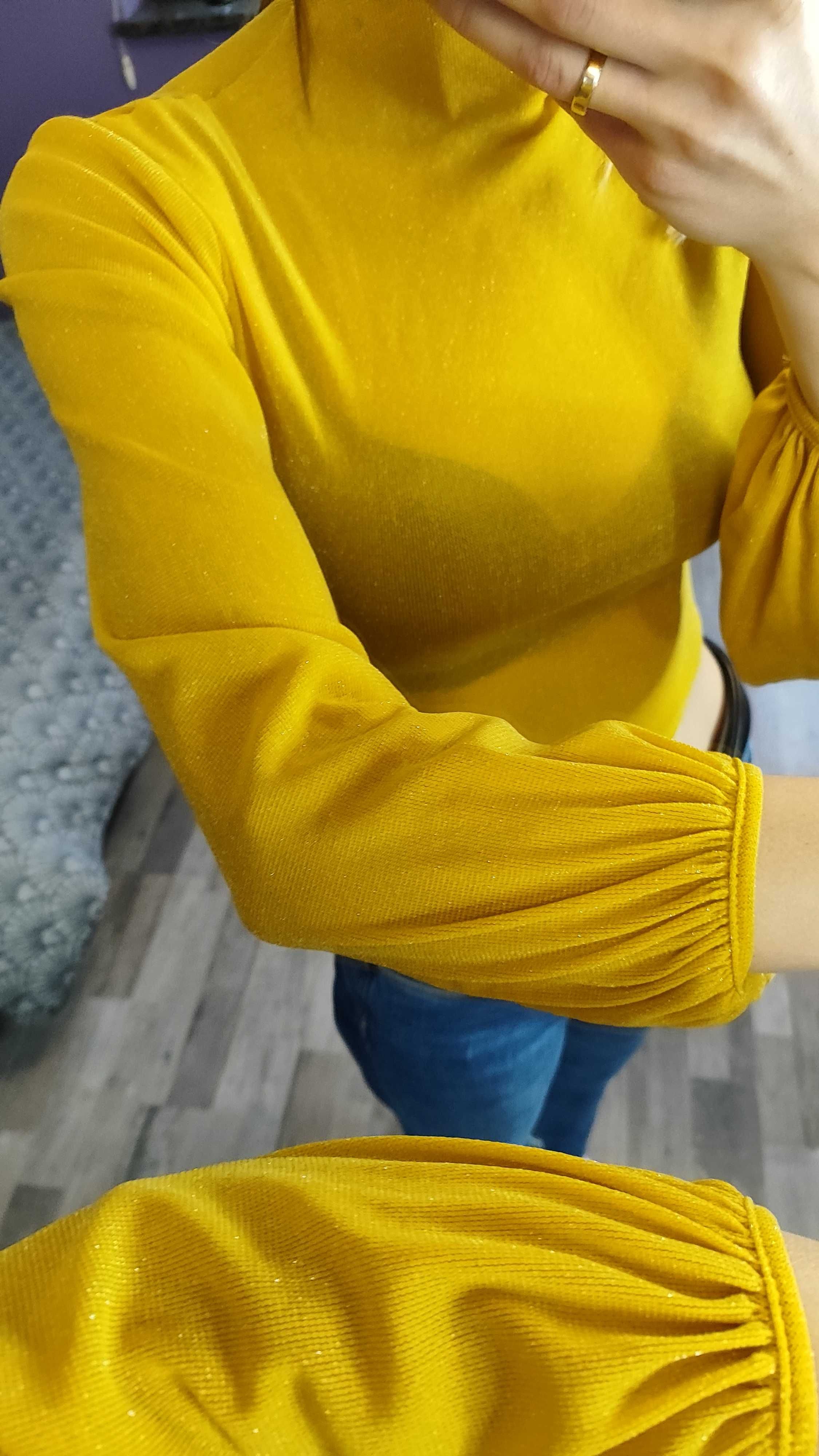 Shein 38 M Crop top krótka bluzka półgolf siateczka nylon