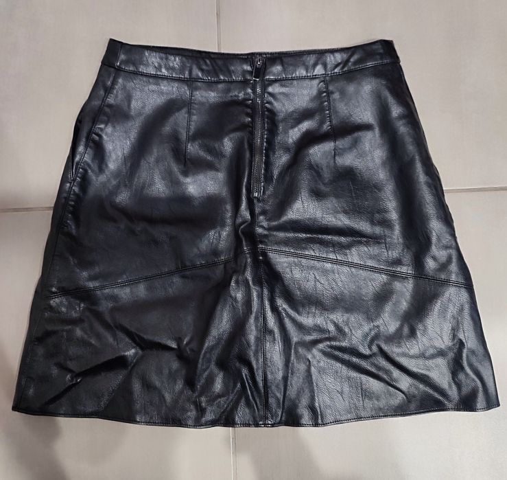 Spódnica skóra rozm S 36 Dunnes czarna skórka skórzana