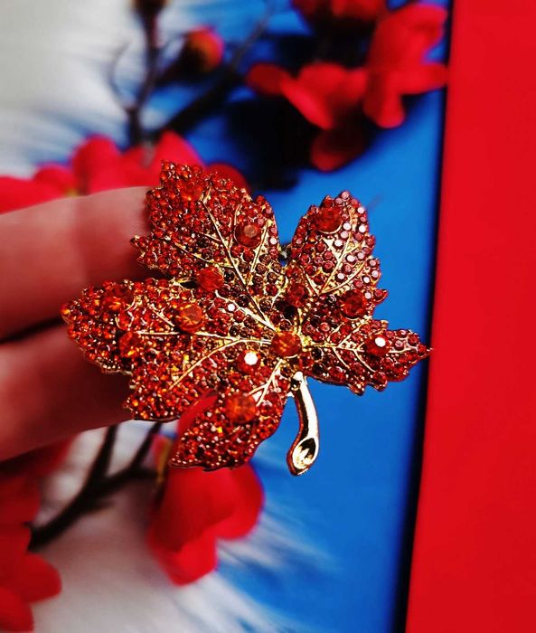 Piękna broszka liść