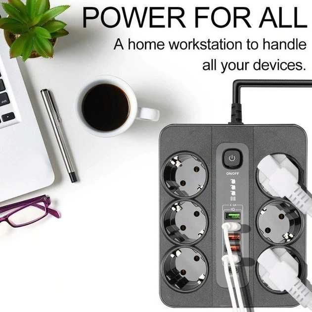 Мережевий фільтр-подовжувач Voltronic Power BKL-11EU 4*USB+QC3.0