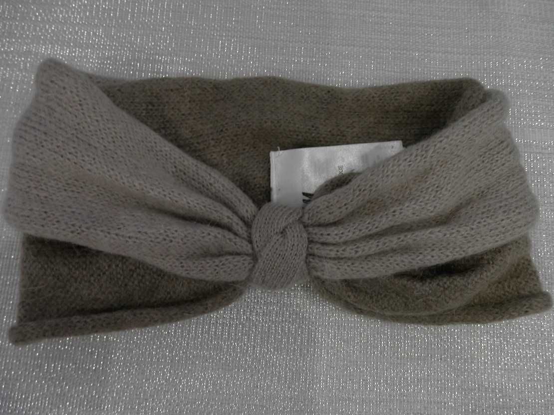 Opaska H&M na Uszy Zimowa Dzianinowa Beżowa Wełniana Moherowa