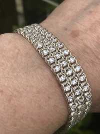 Новий срібний жіночий браслет з куб. цирконієм, срібло 925 проба