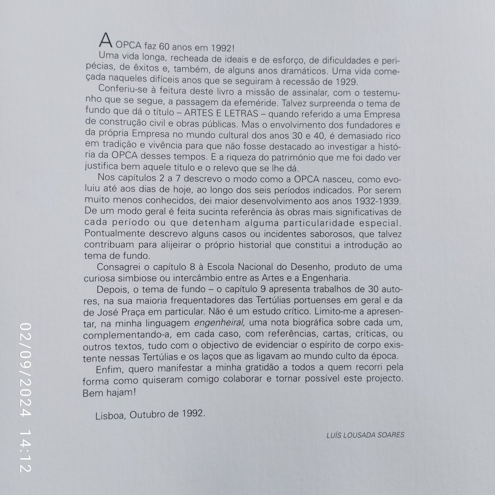 OPCA Artes e Letras na tradição das gentes da casa