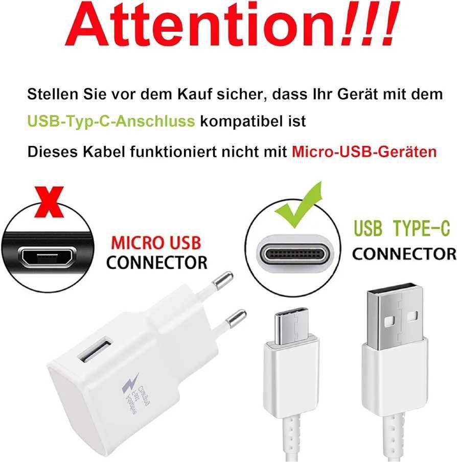 Ładowarka sieciowa Samsung Usb C kabel 1,5m 2szt