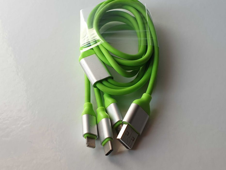 Кабель Type-C Lightning Micro USB  USB XoKo SC-320 Green 3 в 1 -1.20 м
