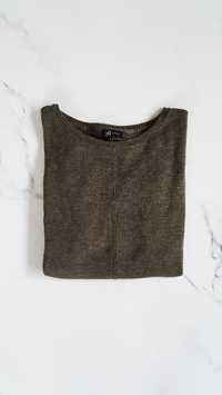 Asymetryczny sweterek w kolorze khaki marki Reserved roz. S