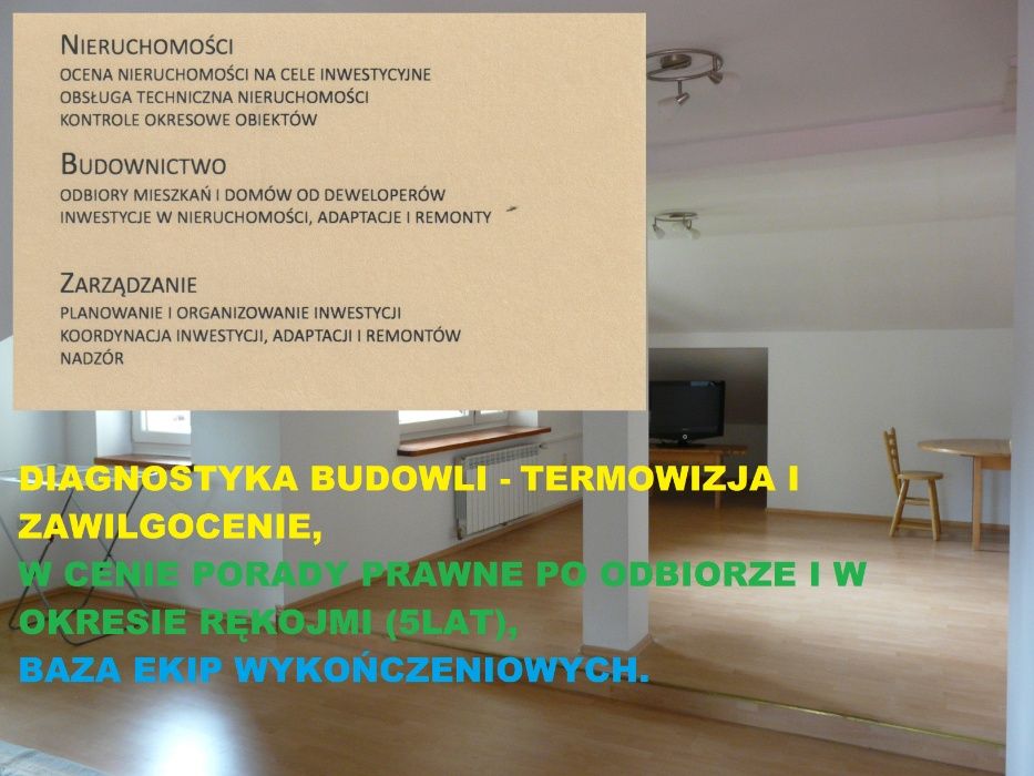 odbiór domu / mieszkania Warszawa (+40 km), zawilgocenie, ceny od 250