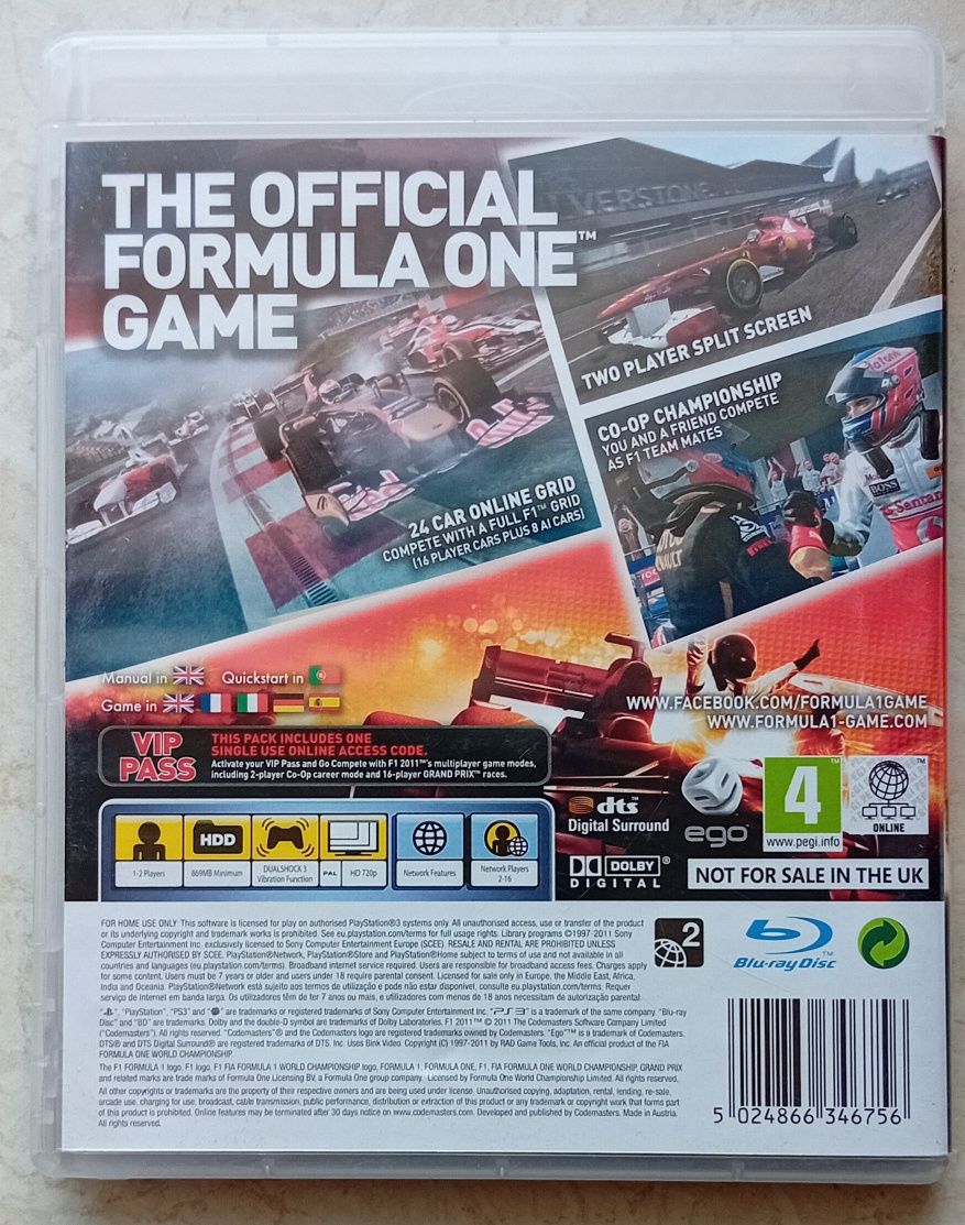 Gra F1 2011 na ps3
