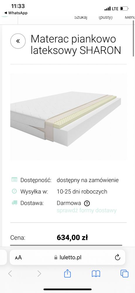 Lóżeczko dziecięce z materacem 3 poziomy wysokosci Wrocław