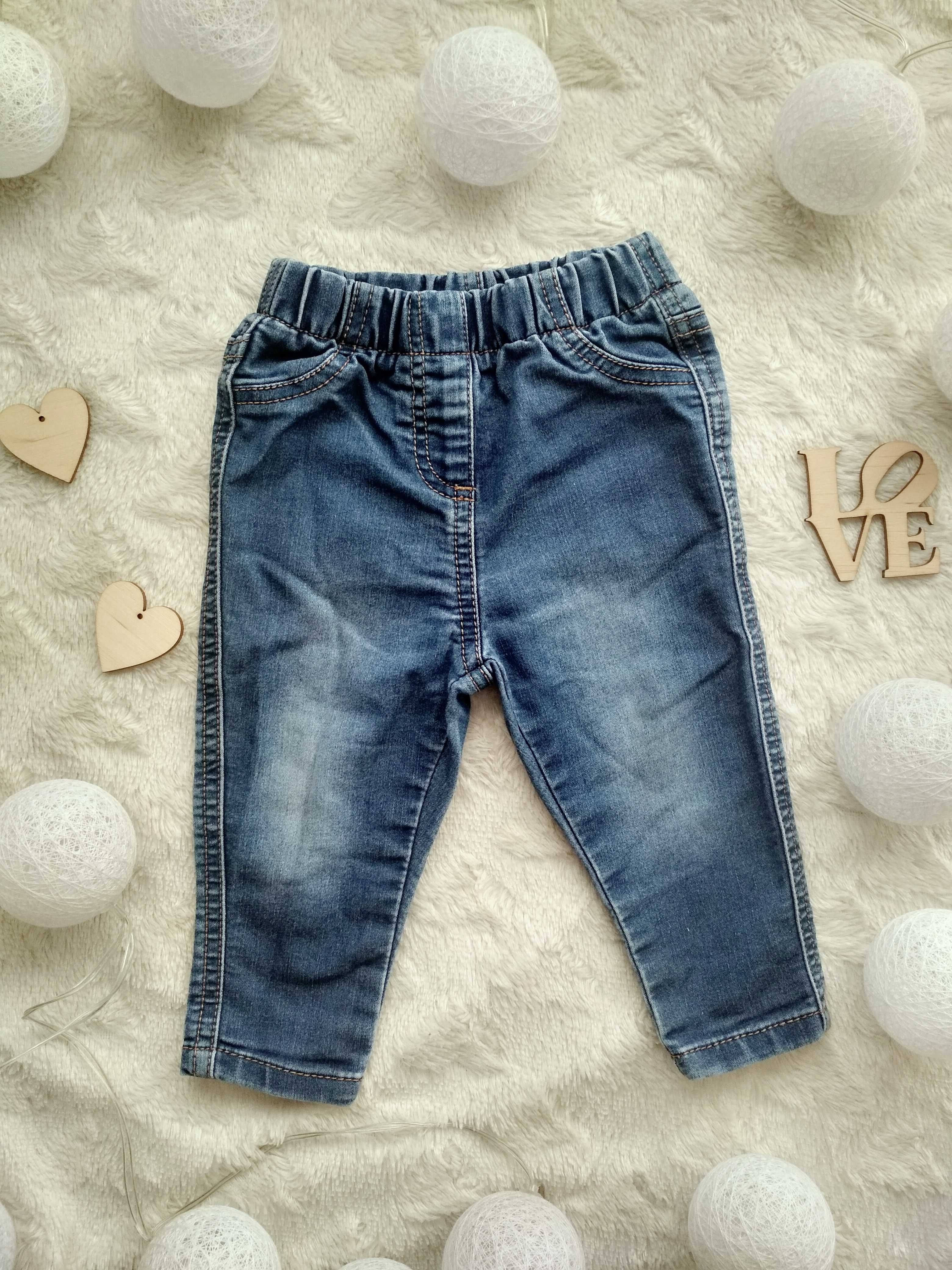Spodenki spodnie dżinsowe dżinsy jeansy 6-9 miesięcy 74