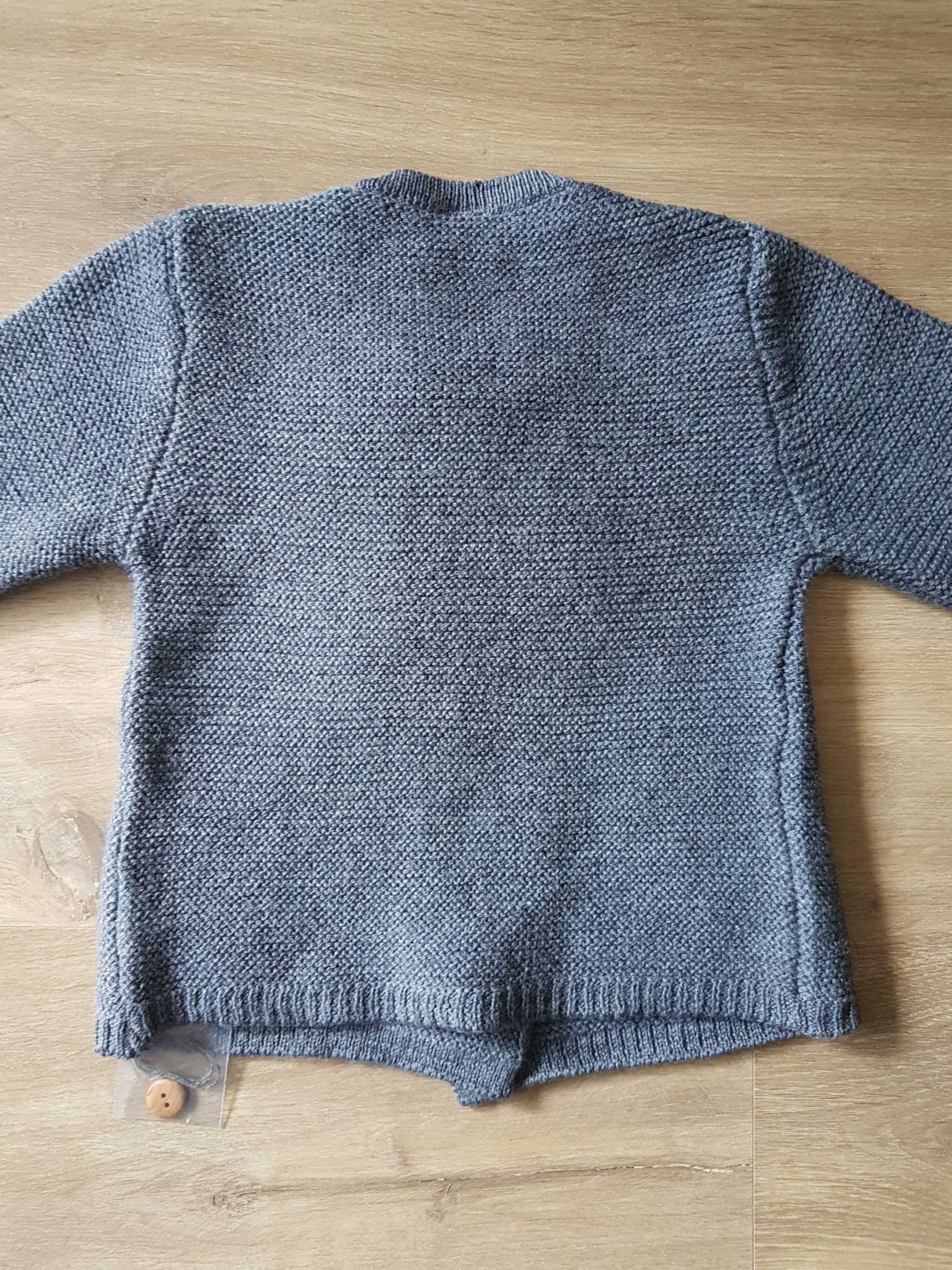 Nowy wełniany sweter ALANA dm 100% certyfikowana wełna organiczna r.74