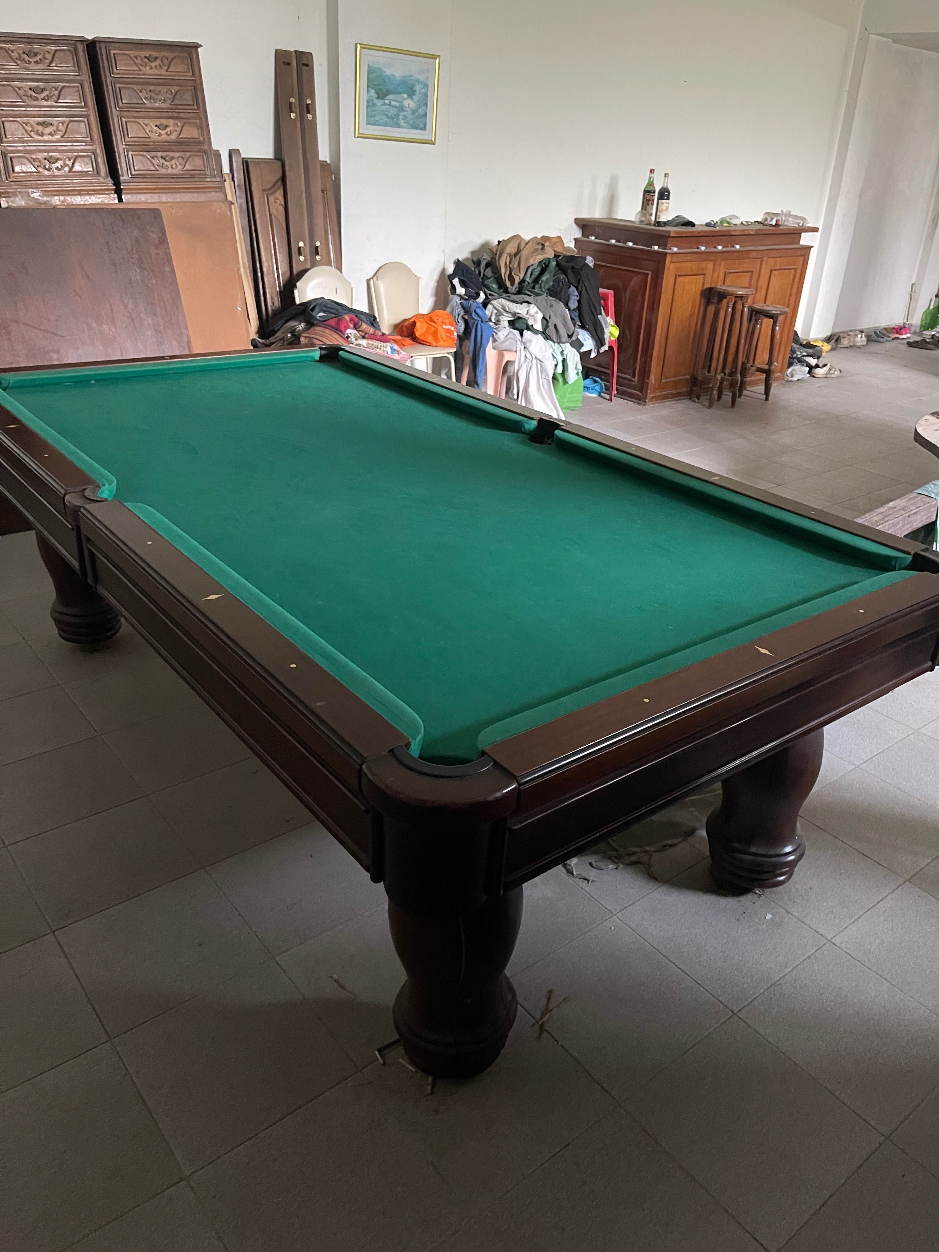 Bilhar com tábua de ping pong