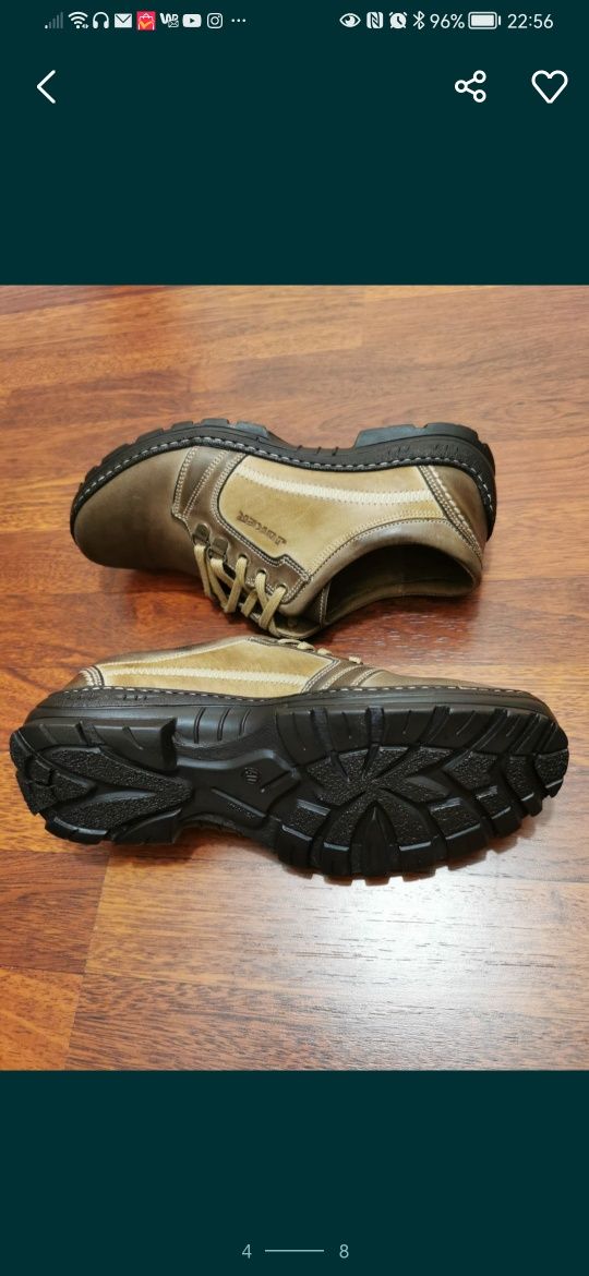 Jokery Skórzane Buty Męskie Lekkie Wygodne Rozmiar 43 Brąz