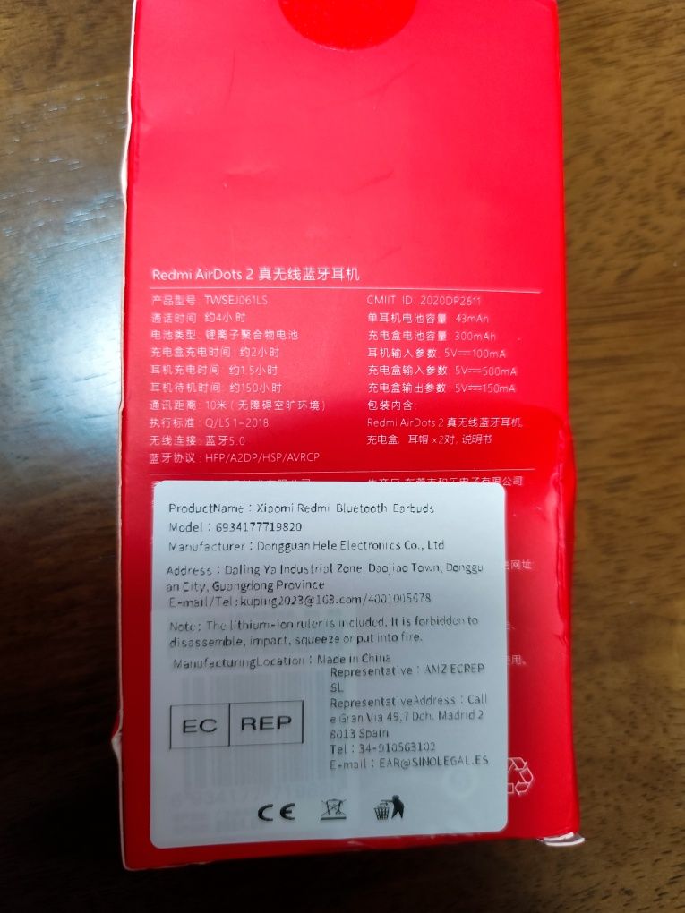 Auriculares headphone sem fio Xiaomi Redmi Airdots 2