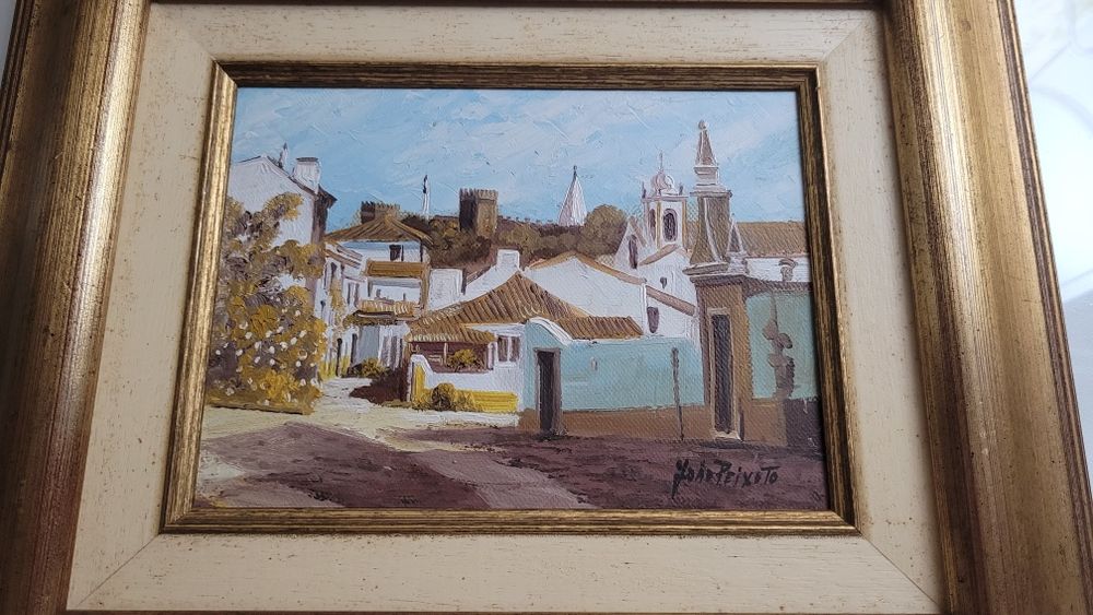 Quadro óleo sob tela João Peixoto emoldurado