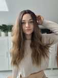 Peruka brązowa brąz refleksy ombre sombre wig premium hair syntetyczne