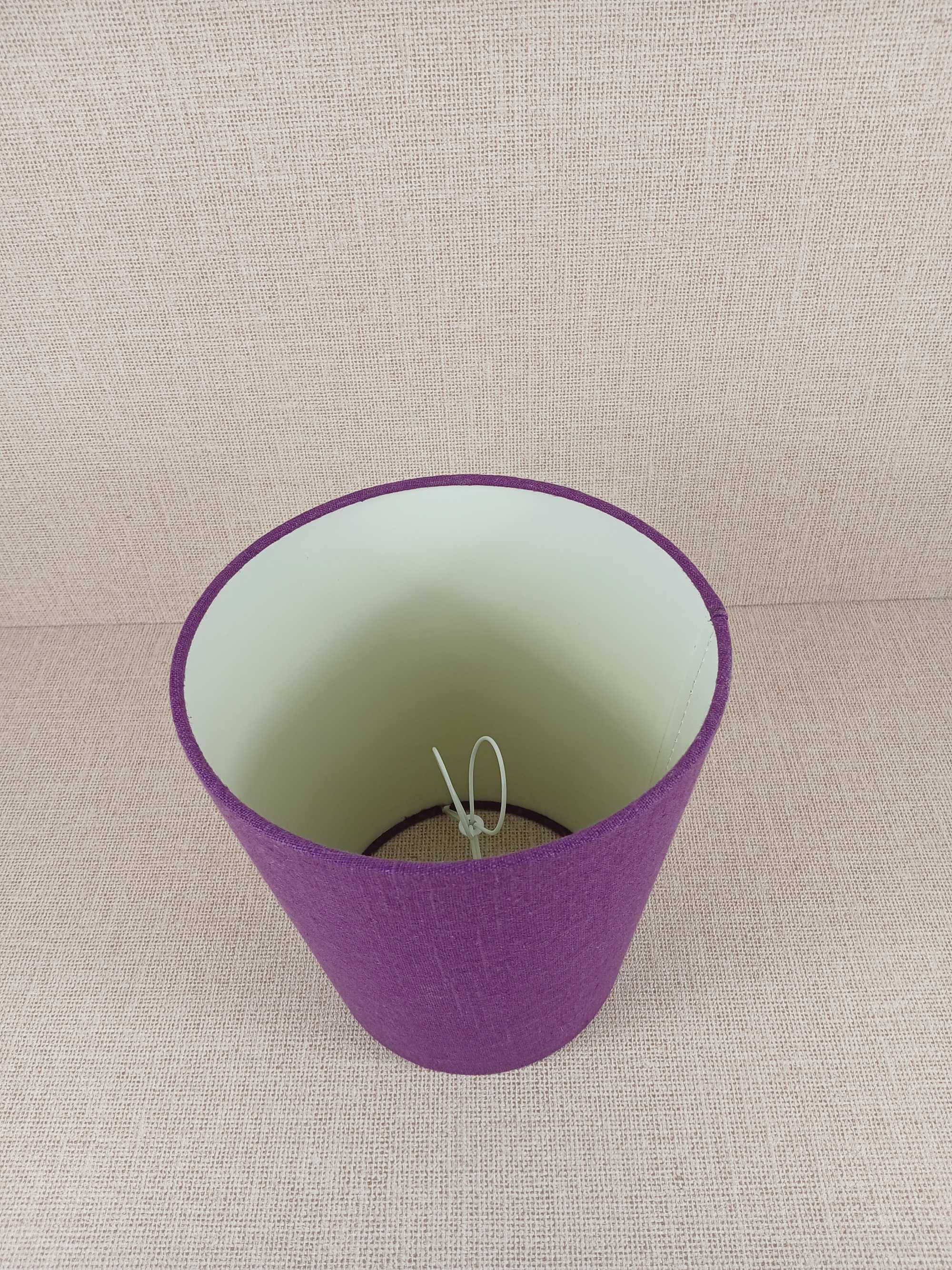 Piękny abażur do lampki Fioletowy stożek Nowoczesny styl Len H 20 cm