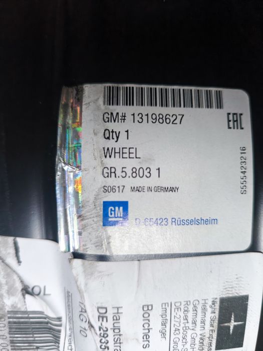 Felgi strukturalne opel 16 5x115 Astra czujniki