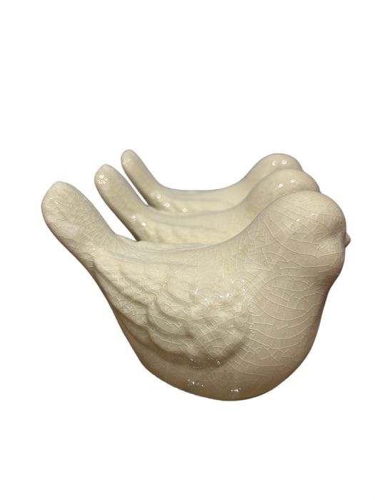 Figurka ceramiczna trzy ptaszki kremowe nr.8374