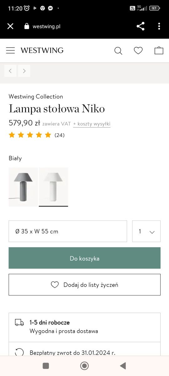 Lampa stołowa Niko
